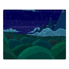 Adventure Time Cartoon Night Green Color Sky Nature Premium Plush Fleece Blanket (large) by Sarkoni