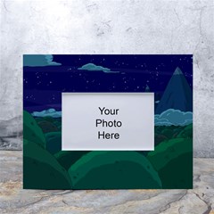 Adventure Time Cartoon Night Green Color Sky Nature White Tabletop Photo Frame 4 x6  by Sarkoni