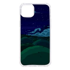 Adventure Time Cartoon Night Green Color Sky Nature Iphone 14 Plus Tpu Uv Print Case by Sarkoni