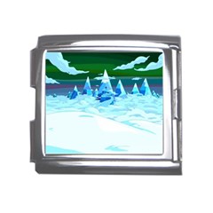 Frost Mountains Illustration Adventure Time Fantasy Art Landscape Mega Link Italian Charm (18mm) by Sarkoni