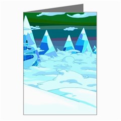 Frost Mountains Illustration Adventure Time Fantasy Art Landscape Greeting Card by Sarkoni