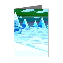 Frost Mountains Illustration Adventure Time Fantasy Art Landscape Mini Greeting Card by Sarkoni