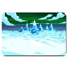 Frost Mountains Illustration Adventure Time Fantasy Art Landscape Large Doormat by Sarkoni