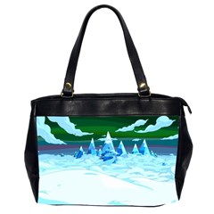 Frost Mountains Illustration Adventure Time Fantasy Art Landscape Oversize Office Handbag (2 Sides) by Sarkoni