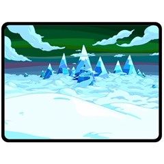 Frost Mountains Illustration Adventure Time Fantasy Art Landscape Fleece Blanket (large)