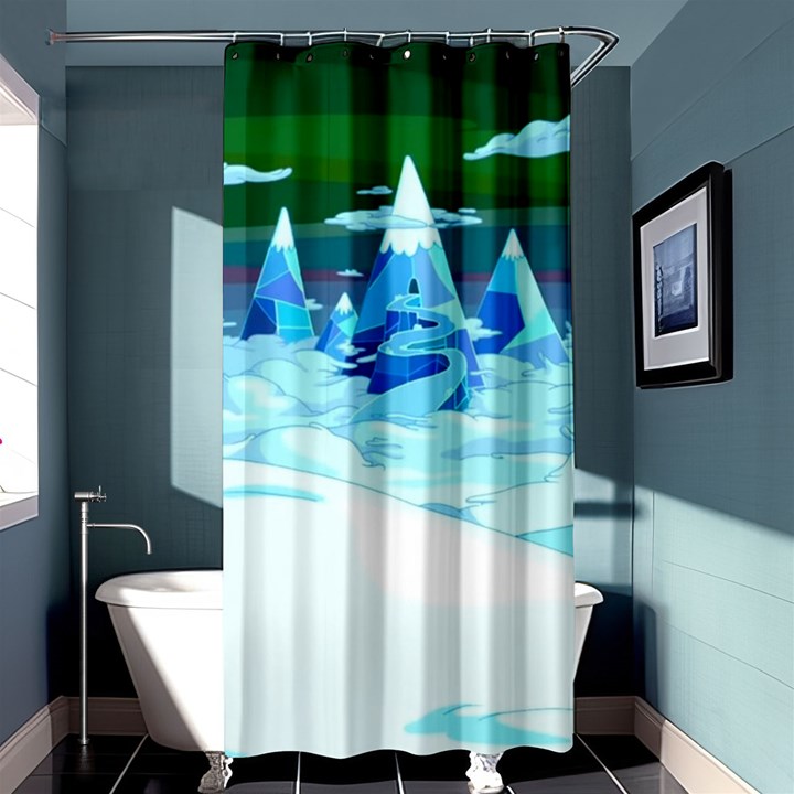 Frost Mountains Illustration Adventure Time Fantasy Art Landscape Shower Curtain 36  x 72  (Stall) 