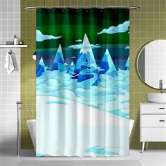 Frost Mountains Illustration Adventure Time Fantasy Art Landscape Shower Curtain 48  X 72  (small)  by Sarkoni