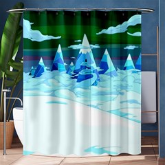 Frost Mountains Illustration Adventure Time Fantasy Art Landscape Shower Curtain 60  X 72  (medium)  by Sarkoni