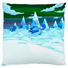 Frost Mountains Illustration Adventure Time Fantasy Art Landscape Large Cushion Case (one Side) by Sarkoni