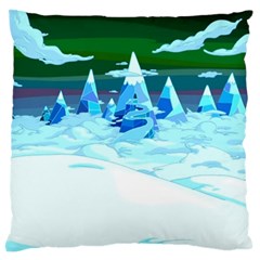 Frost Mountains Illustration Adventure Time Fantasy Art Landscape Standard Premium Plush Fleece Cushion Case (two Sides) by Sarkoni