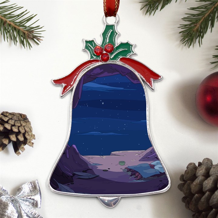 Cartoon Character Wallpapper Adventure Time Beauty In Nature Metal Holly Leaf Bell Ornament