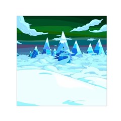 Frost Mountains Illustration Adventure Time Fantasy Art Landscape Square Satin Scarf (30  X 30 ) by Sarkoni