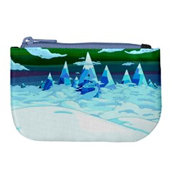 Frost Mountains Illustration Adventure Time Fantasy Art Landscape Large Coin Purse by Sarkoni