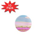 Pink And White Forest Illustration Adventure Time Cartoon 1  Mini Magnet (10 pack)  Front