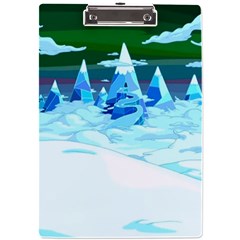 Frost Mountains Illustration Adventure Time Fantasy Art Landscape A4 Acrylic Clipboard by Sarkoni