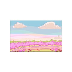 Pink And White Forest Illustration Adventure Time Cartoon Sticker Rectangular (100 Pack)