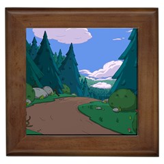 Adventure Time Cartoon Pathway Framed Tile by Sarkoni