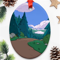 Adventure Time Cartoon Pathway Ornament (oval) by Sarkoni