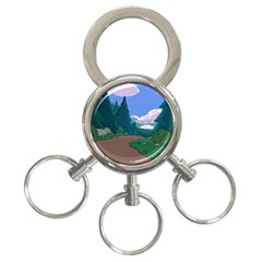 Adventure Time Cartoon Pathway 3-ring Key Chain by Sarkoni