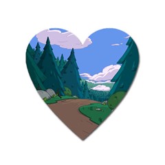 Adventure Time Cartoon Pathway Heart Magnet by Sarkoni