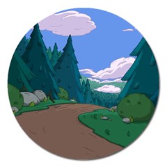 Adventure Time Cartoon Pathway Magnet 5  (round) by Sarkoni