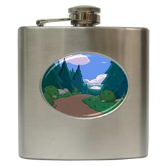 Adventure Time Cartoon Pathway Hip Flask (6 Oz) by Sarkoni