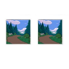 Adventure Time Cartoon Pathway Cufflinks (square) by Sarkoni