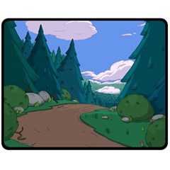 Adventure Time Cartoon Pathway Fleece Blanket (medium) by Sarkoni