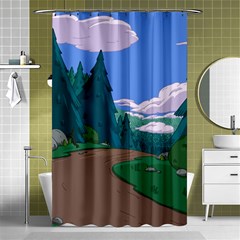 Adventure Time Cartoon Pathway Shower Curtain 48  X 72  (small)  by Sarkoni