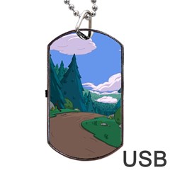 Adventure Time Cartoon Pathway Dog Tag Usb Flash (two Sides) by Sarkoni