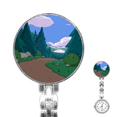 Adventure Time Cartoon Pathway Stainless Steel Nurses Watch by Sarkoni