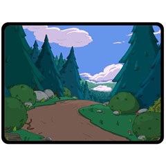 Adventure Time Cartoon Pathway Two Sides Fleece Blanket (large) by Sarkoni