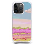 Pink And White Forest Illustration Adventure Time Cartoon iPhone 14 Pro TPU UV Print Case Front