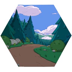 Adventure Time Cartoon Pathway Wooden Puzzle Hexagon by Sarkoni