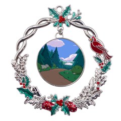 Adventure Time Cartoon Pathway Metal X mas Wreath Holly Leaf Ornament by Sarkoni