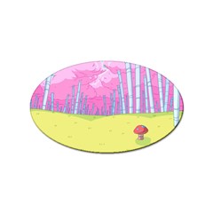 Red Mushroom Animation Adventure Time Cartoon Multi Colored Sticker (oval) by Sarkoni