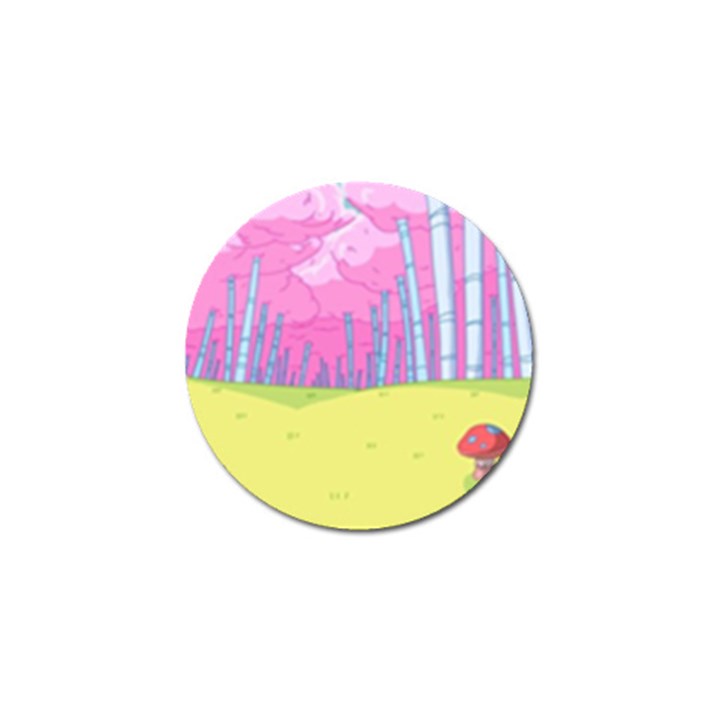 Red Mushroom Animation Adventure Time Cartoon Multi Colored Golf Ball Marker