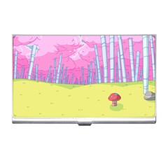 Red Mushroom Animation Adventure Time Cartoon Multi Colored Business Card Holder by Sarkoni