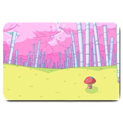 Red Mushroom Animation Adventure Time Cartoon Multi Colored Large Doormat by Sarkoni