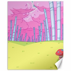 Red Mushroom Animation Adventure Time Cartoon Multi Colored Canvas 11  X 14 