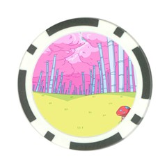 Red Mushroom Animation Adventure Time Cartoon Multi Colored Poker Chip Card Guard by Sarkoni