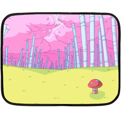 Red Mushroom Animation Adventure Time Cartoon Multi Colored Fleece Blanket (mini) by Sarkoni