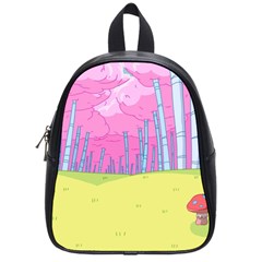 Red Mushroom Animation Adventure Time Cartoon Multi Colored School Bag (small) by Sarkoni