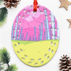 Red Mushroom Animation Adventure Time Cartoon Multi Colored Oval Filigree Ornament (two Sides) by Sarkoni