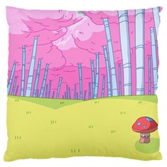 Red Mushroom Animation Adventure Time Cartoon Multi Colored Large Cushion Case (one Side) by Sarkoni