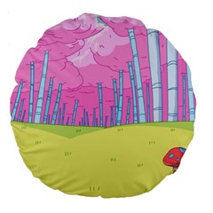 Red Mushroom Animation Adventure Time Cartoon Multi Colored Large 18  Premium Round Cushions by Sarkoni