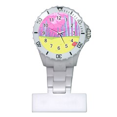 Red Mushroom Animation Adventure Time Cartoon Multi Colored Plastic Nurses Watch