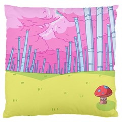 Red Mushroom Animation Adventure Time Cartoon Multi Colored Large Premium Plush Fleece Cushion Case (one Side) by Sarkoni