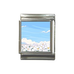 White Petaled Flowers Illustration Adventure Time Cartoon Italian Charm (13mm) by Sarkoni