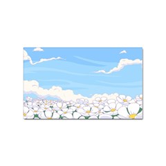 White Petaled Flowers Illustration Adventure Time Cartoon Sticker (rectangular) by Sarkoni